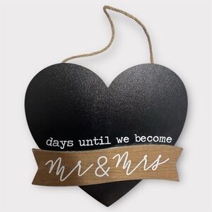 Mr & Mrs Chalkboard Wedding Countdown Decor